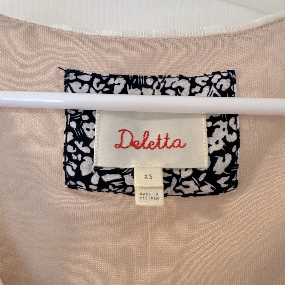 NWT Beautiful Anthropologie Deletta Side Tie Top (white/ivory, size xs/s) - Picture 3 of 7